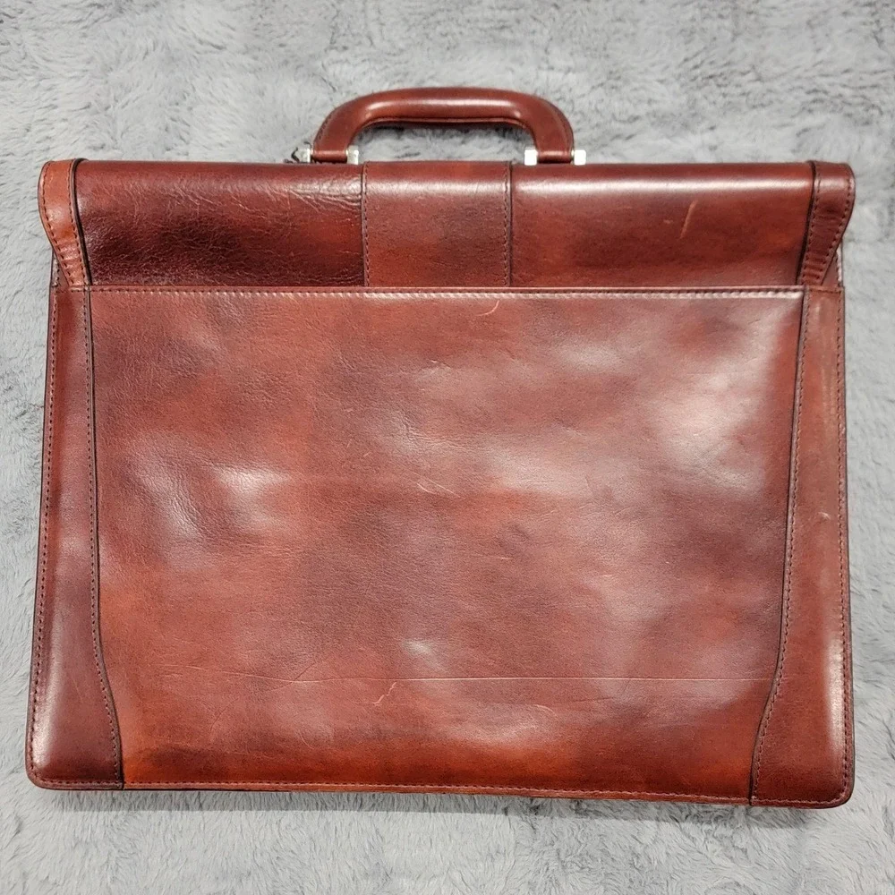 Bosca Old Leather Amber Double Gusset Briefcase Mens 16